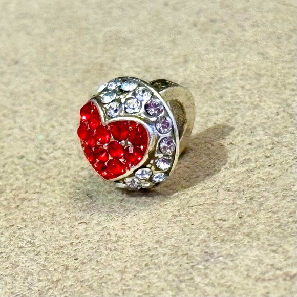 Brighton Jewelry - ♥️ Listing! Brighton Glitter Hearts Ring Bead: red & clear crystals